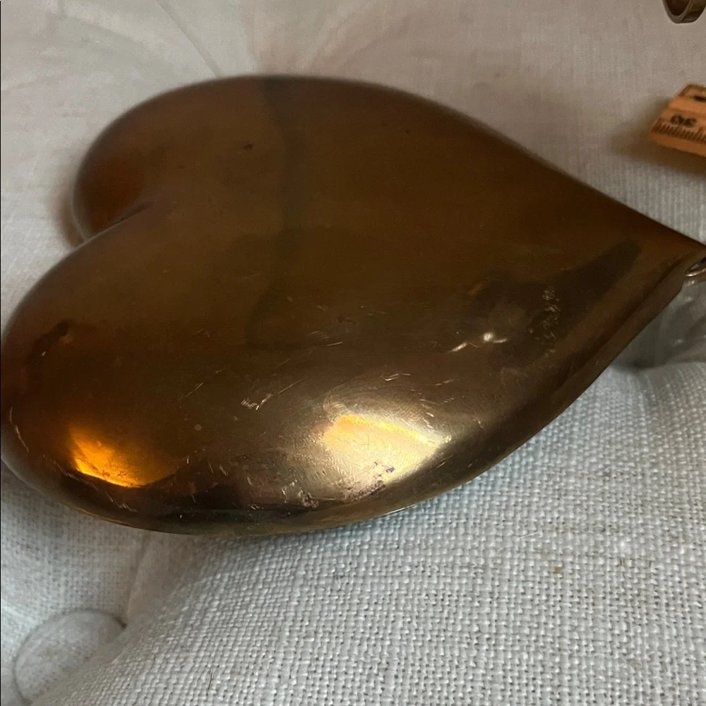 Vintage 1986 Brass Boho Chic Cottage-core Raised Heart Wall Candle Sconce